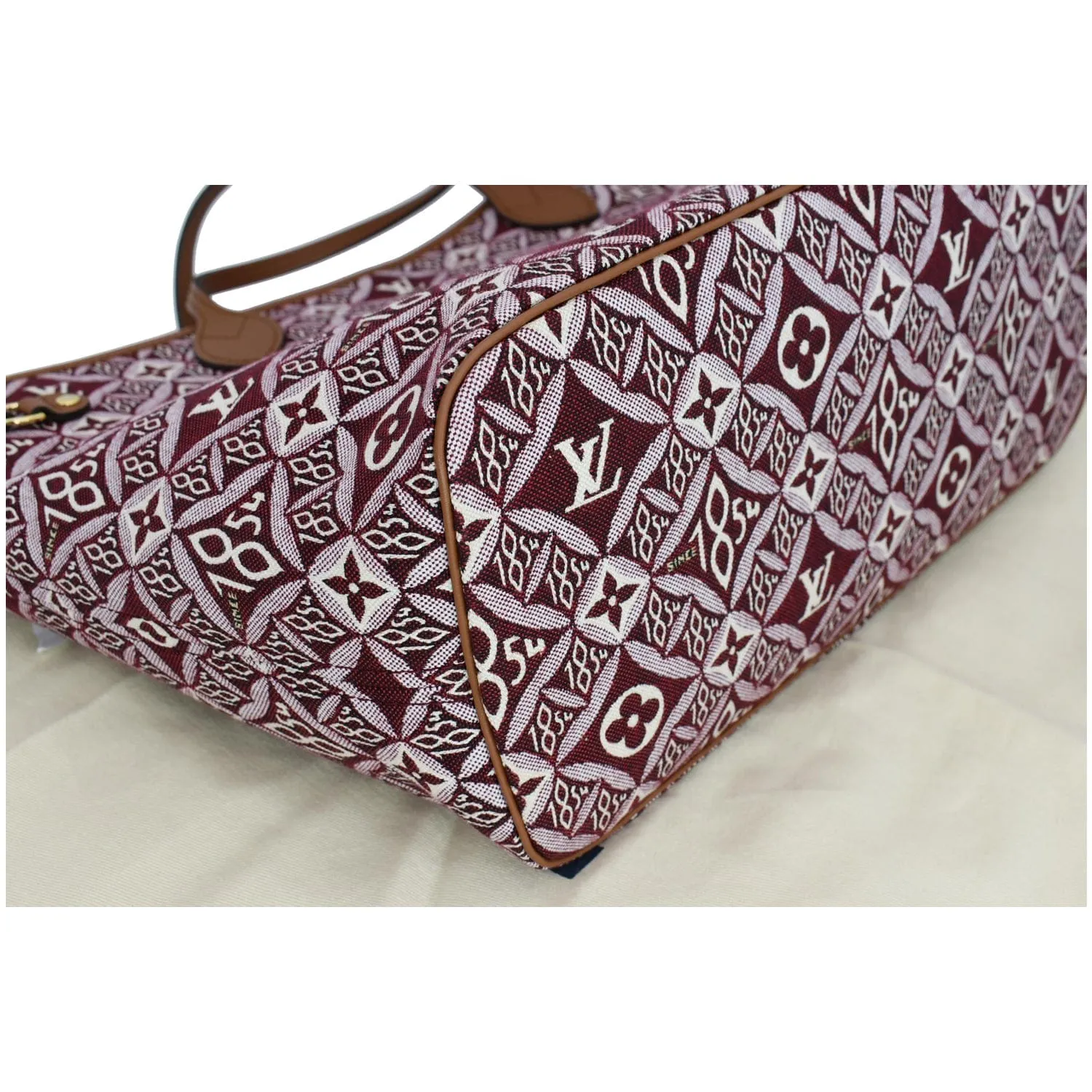 LOUIS VUITTON Neverfull MM Since 1854 Jacquard Shoulder Bag Bordeaux Red
