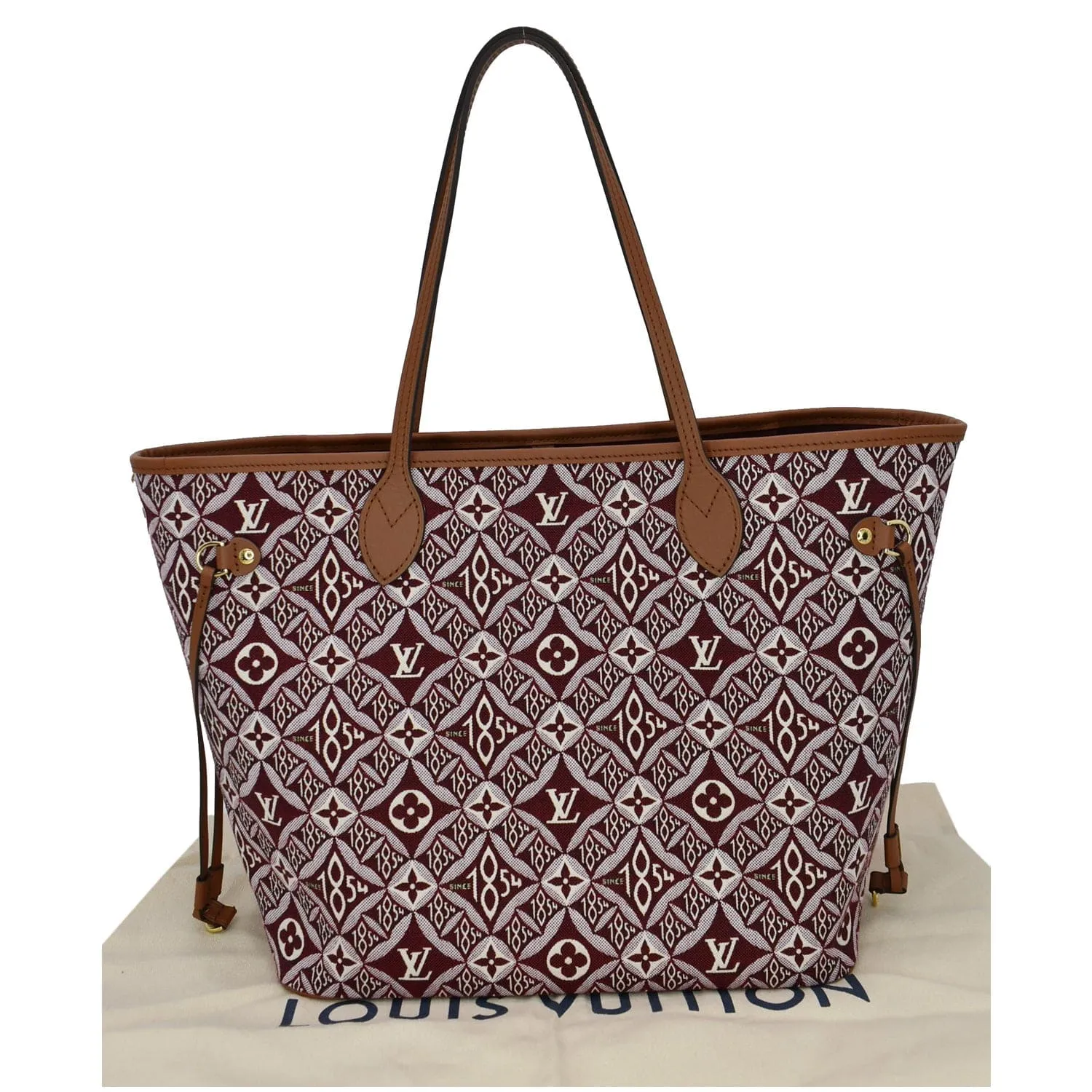 LOUIS VUITTON Neverfull MM Since 1854 Jacquard Shoulder Bag Bordeaux Red