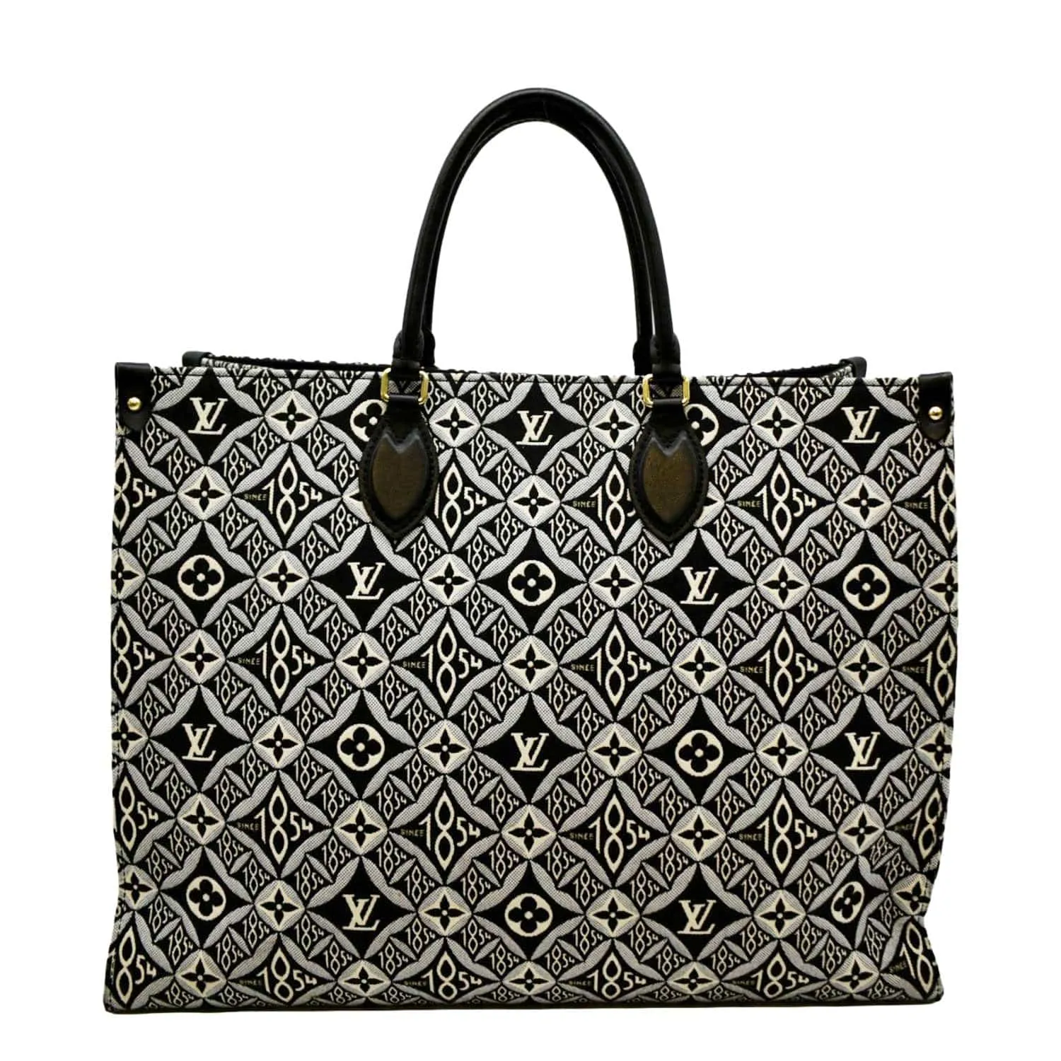 LOUIS VUITTON Onthego GM 1854 Jacquard Tote Bag Grey