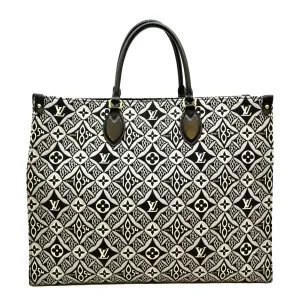 LOUIS VUITTON Onthego GM 1854 Jacquard Tote Bag Grey