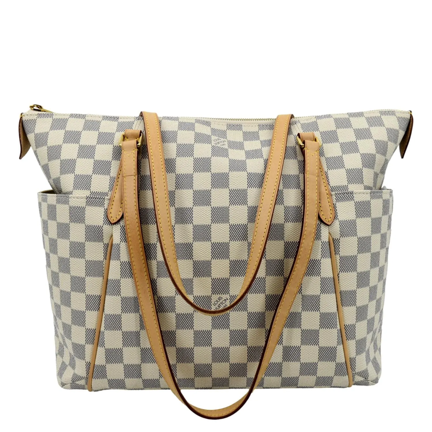 LOUIS VUITTON Totally MM Damier Azur Shoulder Bag White