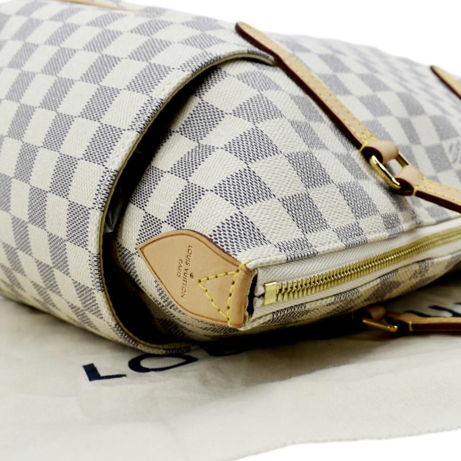 LOUIS VUITTON Totally MM Damier Azur Shoulder Bag White