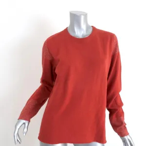 Lucien Pellat-Finet Cashmere Sweater Terracotta Metallic-Trim Size Medium