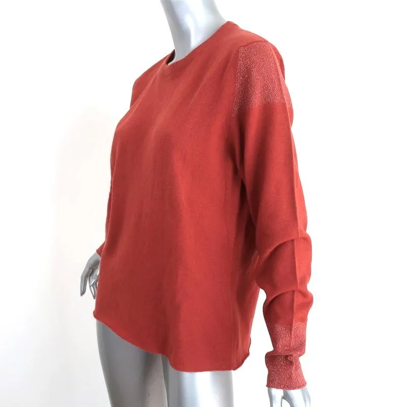 Lucien Pellat-Finet Cashmere Sweater Terracotta Metallic-Trim Size Medium