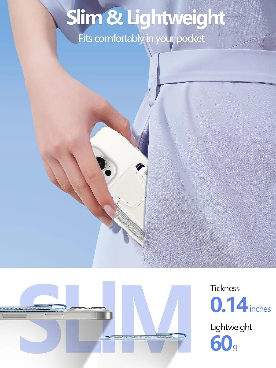 Magsafe Wallet with Privacy Flap Cover, Stronger Magnetic Card Holder for Iphone Series