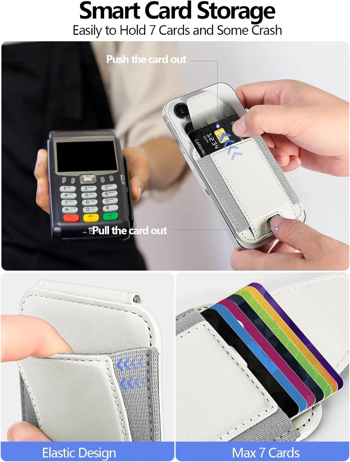 Magsafe Wallet with Privacy Flap Cover, Stronger Magnetic Card Holder for Iphone Series