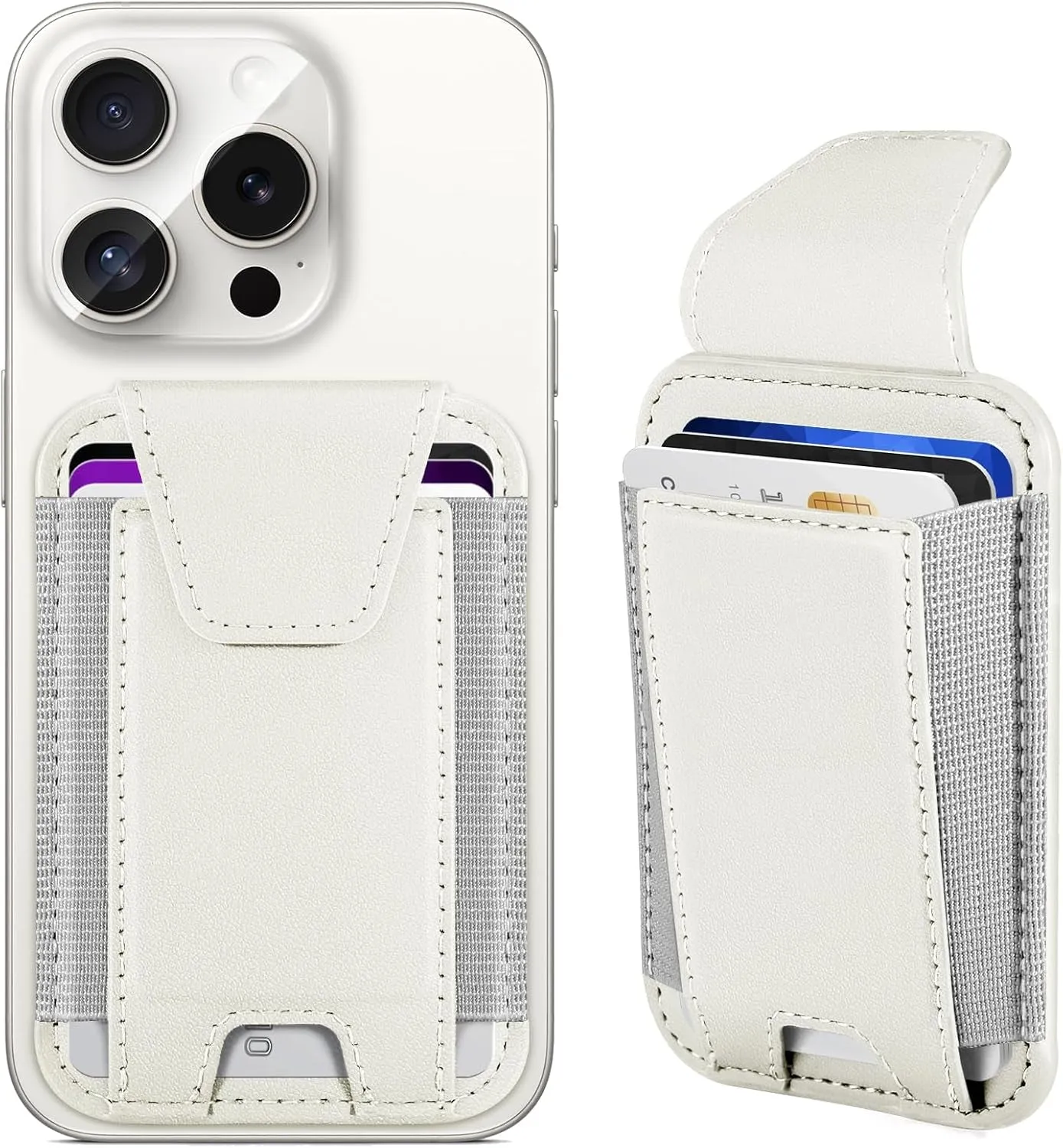 Magsafe Wallet with Privacy Flap Cover, Stronger Magnetic Card Holder for Iphone Series