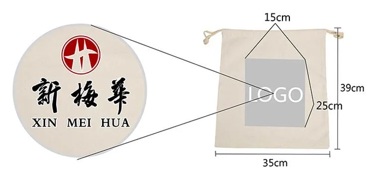 Medium Cotton Drawstring Pouch 35*39cm