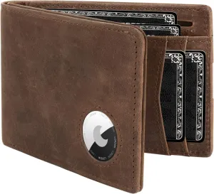 Mens Bifold Wallet for Apple AirTag Minimalist Credit Card Holder