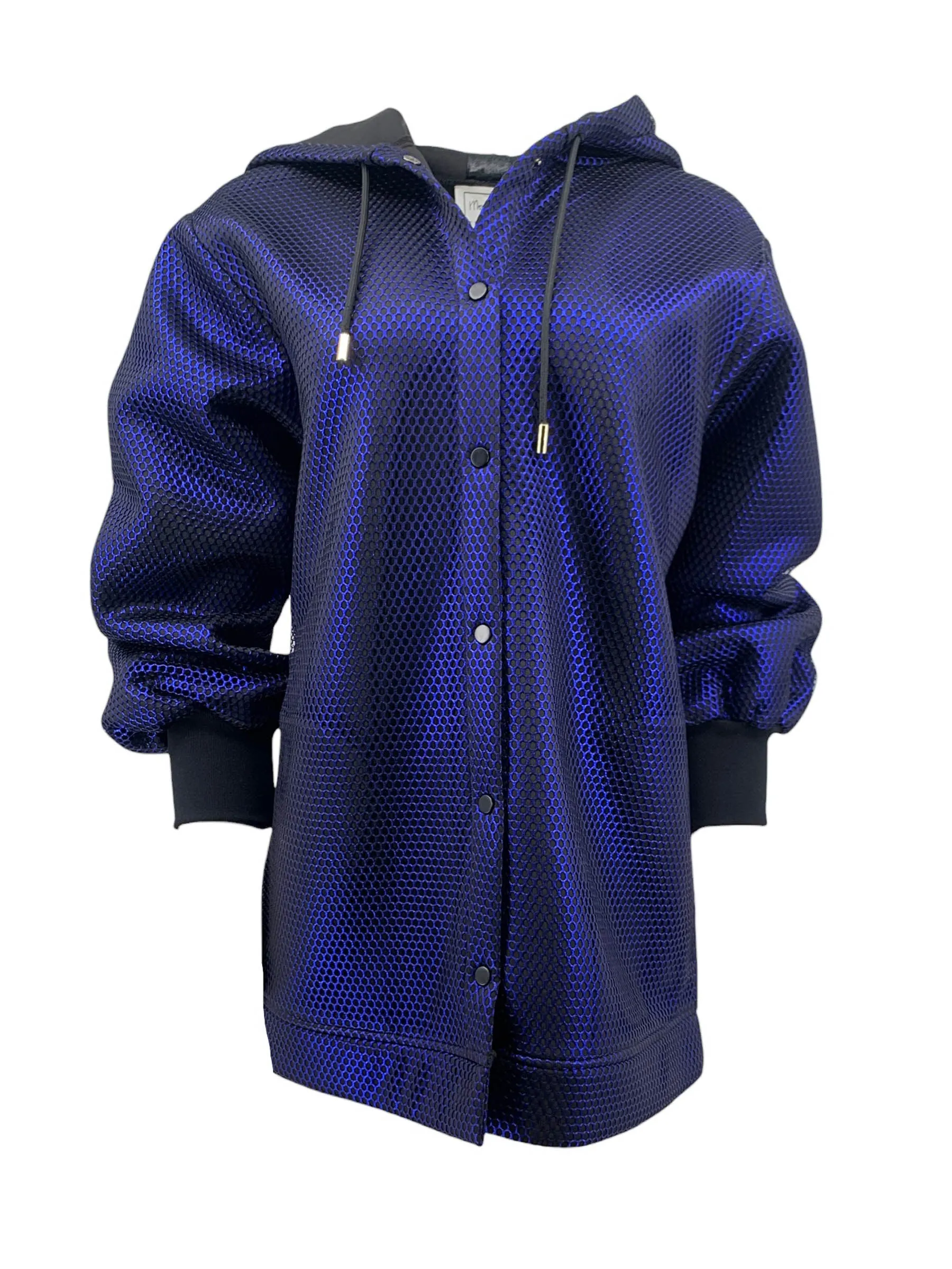 Metallic Neoprene Hoodie - Blue