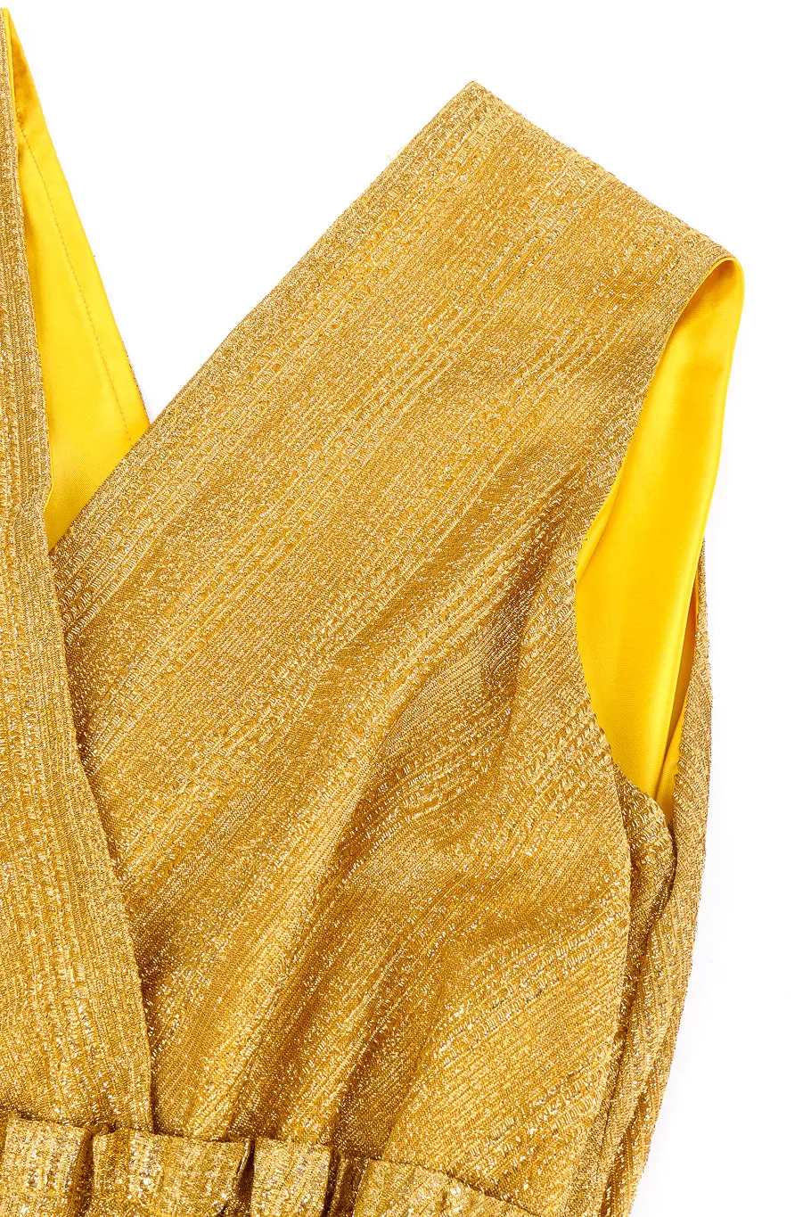 Metallic Pleated Maxi Dress