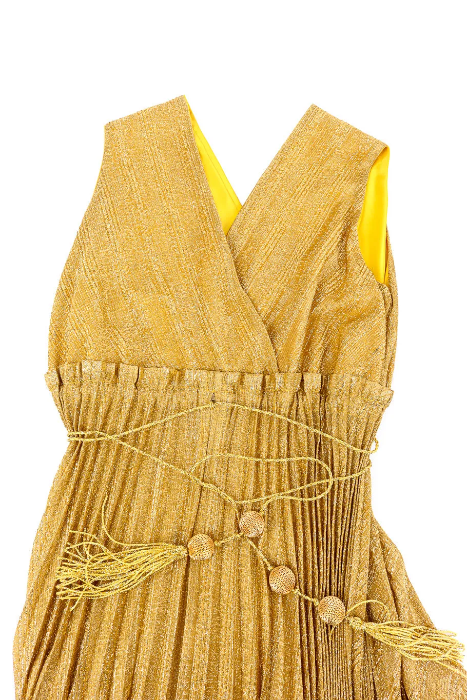Metallic Pleated Maxi Dress