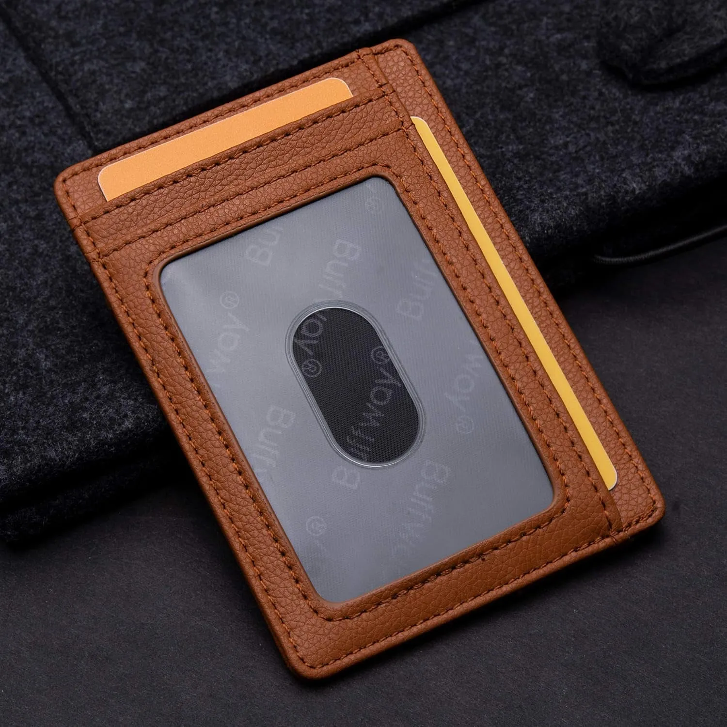 Minimalist Front Pocket Leather Wallets, RFID Blocking Slim Card Holder