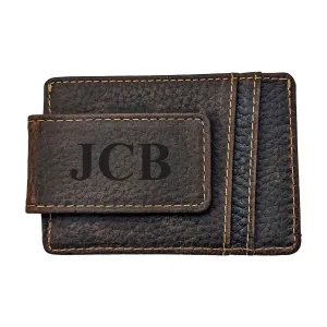 Money Clip Genuine Leather - Dark Brown