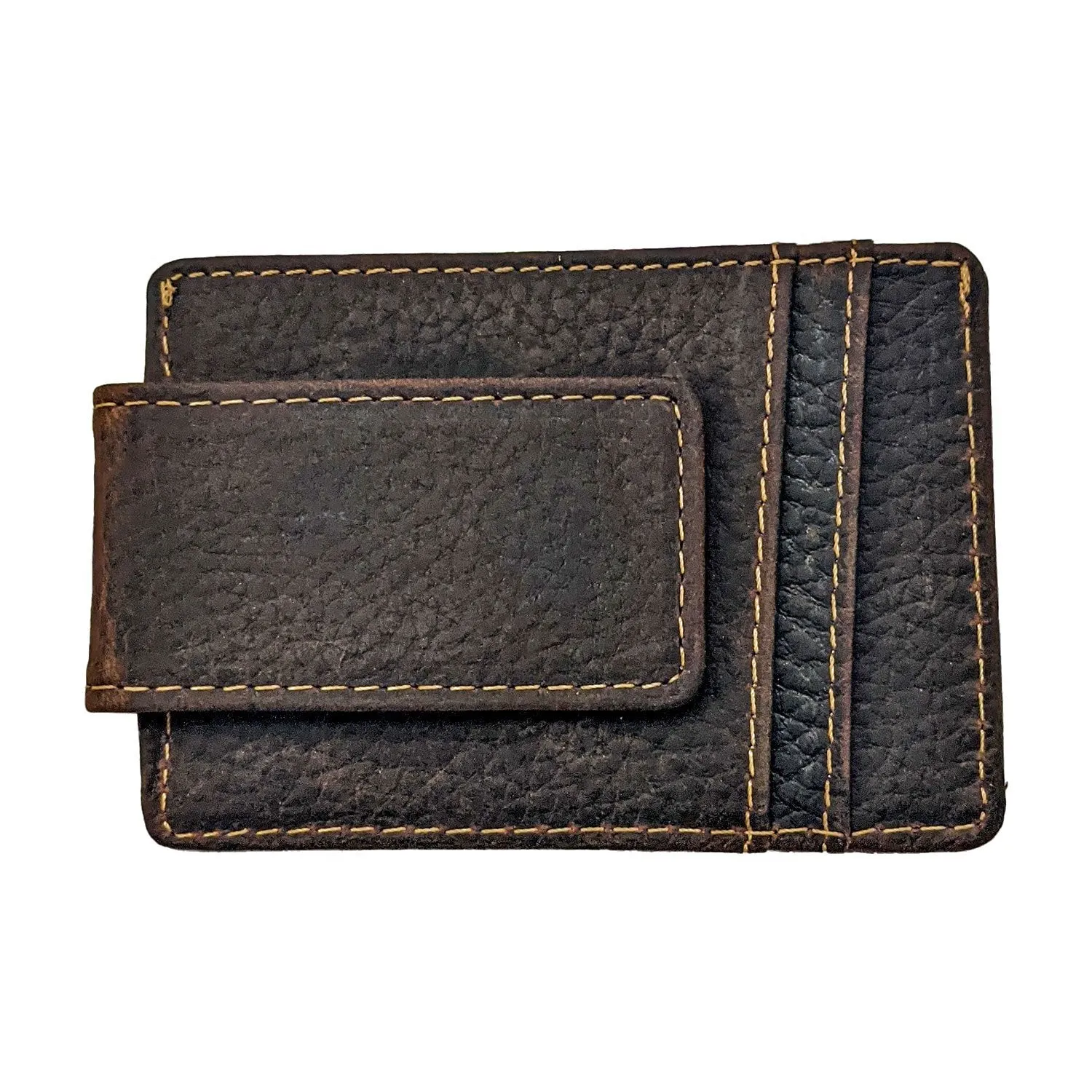 Money Clip Genuine Leather - Dark Brown