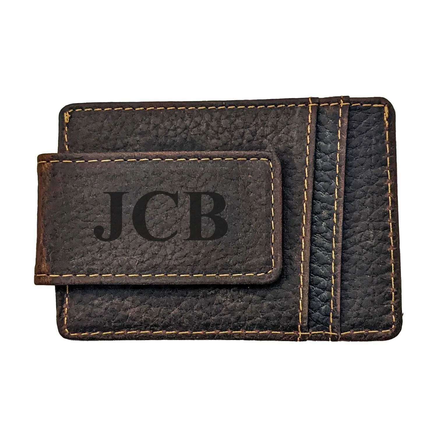 Money Clip Genuine Leather - Dark Brown