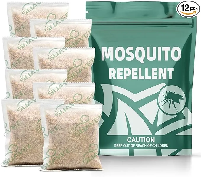 Mosquito Repellent for Patio, Mosquitoes Repellent Indoor for Room, Mosquito Repellents for Yard/Camping, Mosquito Deterrent, Keep Mosquito Away, Control Mosquito Repel Ticks Gnats-12 Pouches