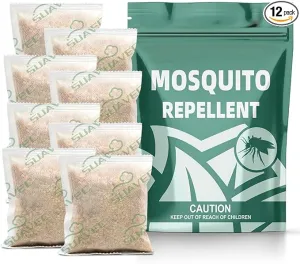 Mosquito Repellent for Patio, Mosquitoes Repellent Indoor for Room, Mosquito Repellents for Yard/Camping, Mosquito Deterrent, Keep Mosquito Away, Control Mosquito Repel Ticks Gnats-12 Pouches