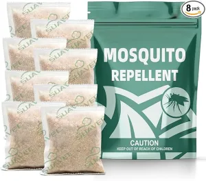 Mosquito Repellent for Patio, Mosquitoes Repellent Indoor for Room, Mosquito Repellents for Yard/Camping, Mosquito Deterrent, Keep Mosquito Away, Control Mosquito Repel Ticks Gnats-8 Pouches