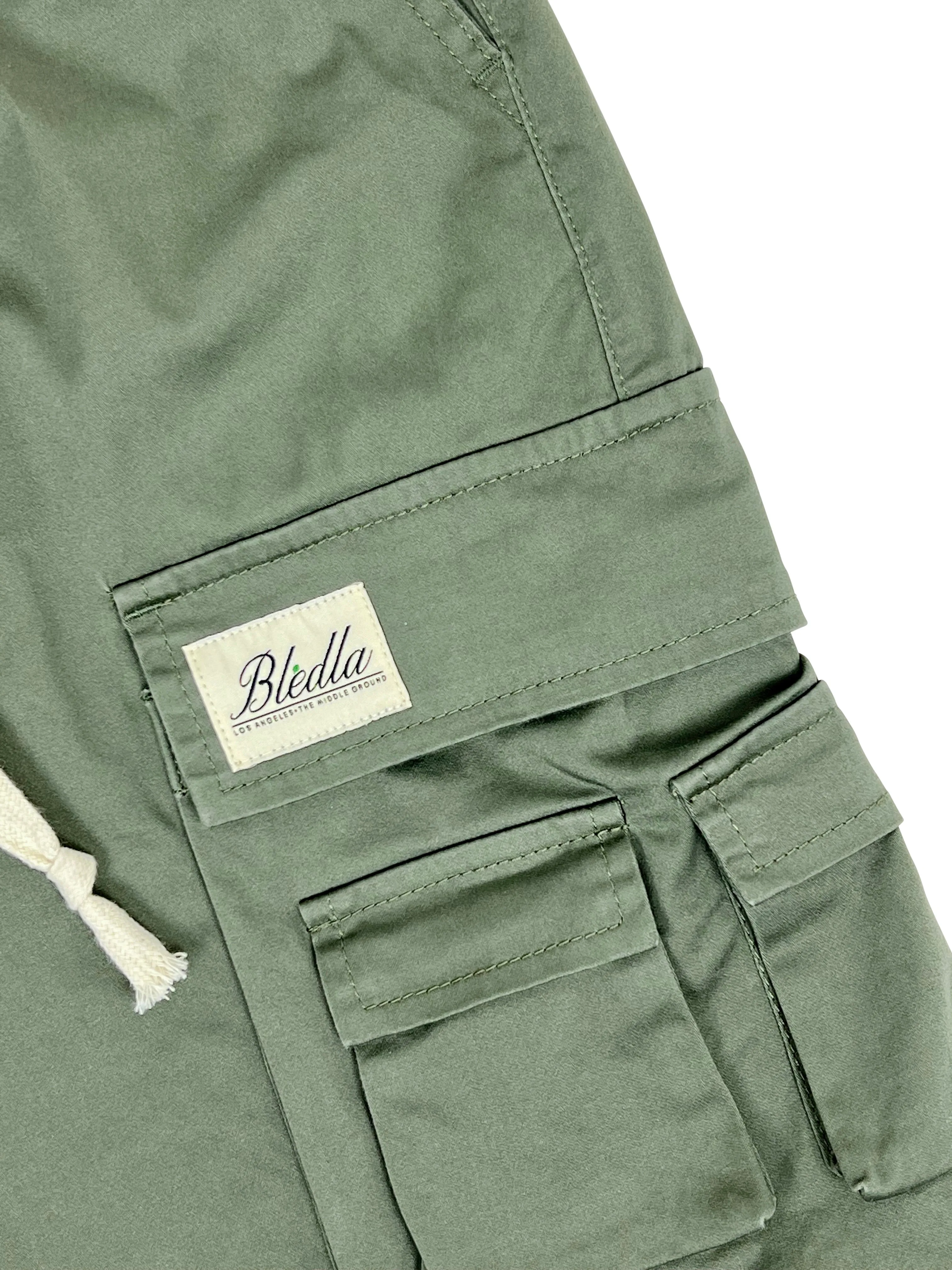 Multi Cargo Cotton Pant - Army Sage