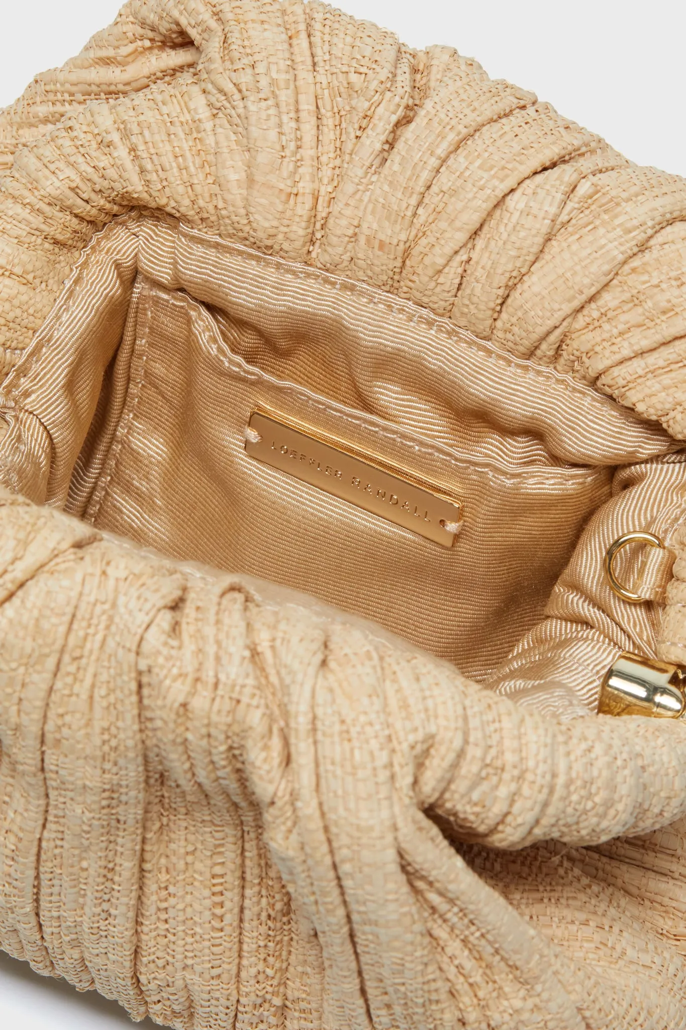 Natural Raffia Bailey Pleated Clutch