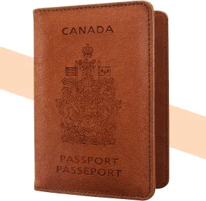 NEW CA Travel Passport Holder Leather Case - KINGMAS RFID Blocking Passport Wallet Cover