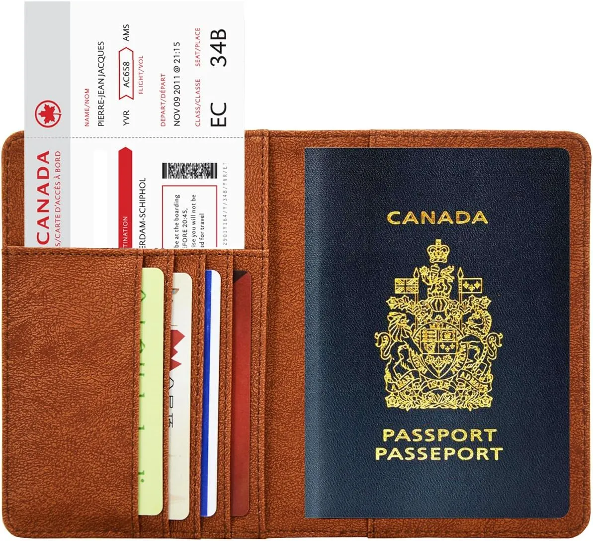 NEW CA Travel Passport Holder Leather Case - KINGMAS RFID Blocking Passport Wallet Cover