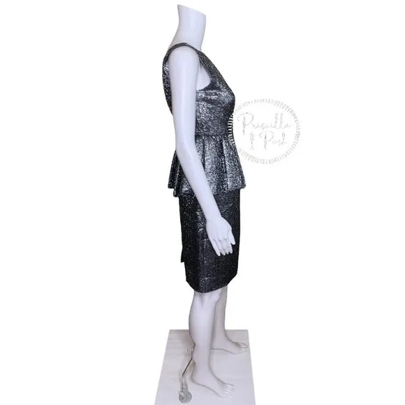 NWT Kate Spade 'Andi' Metallic Peplum Dress