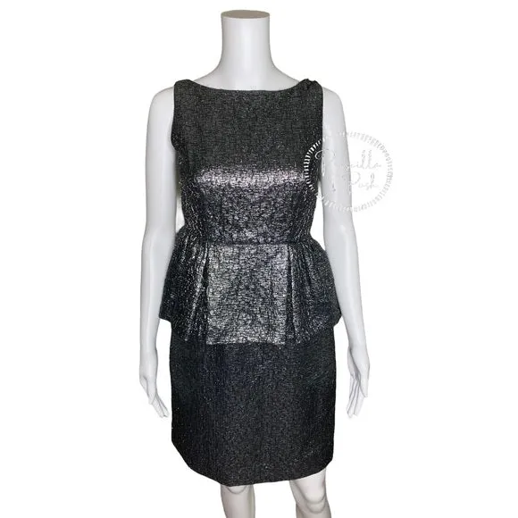 NWT Kate Spade 'Andi' Metallic Peplum Dress
