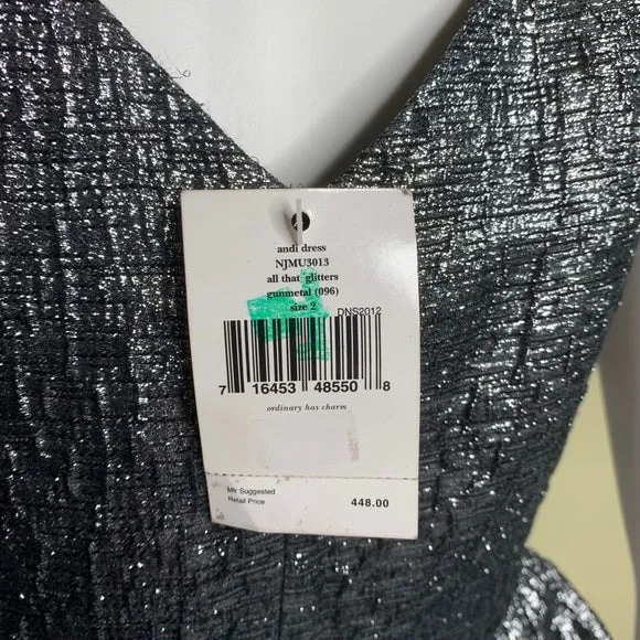 NWT Kate Spade 'Andi' Metallic Peplum Dress