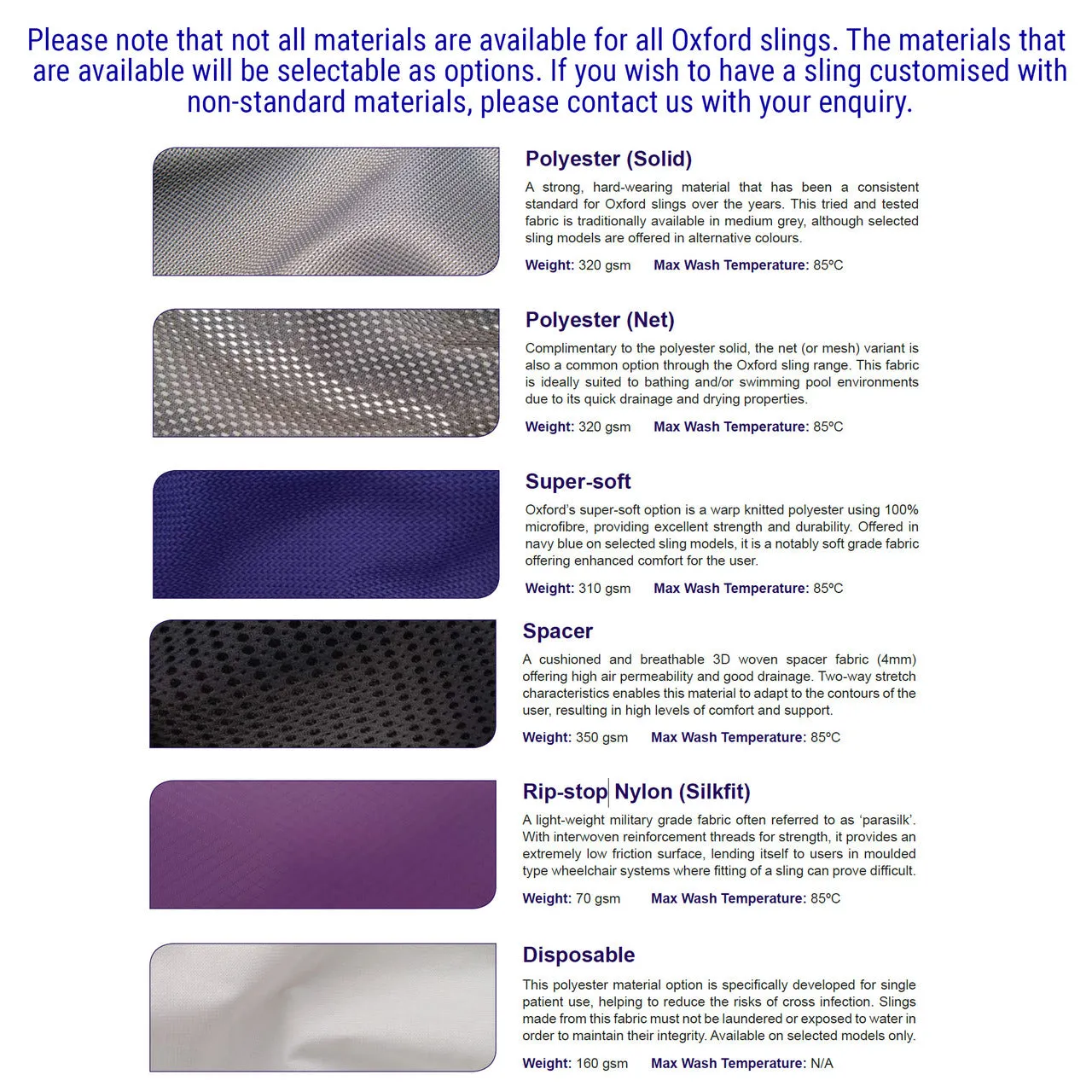 Oxford Deluxe Standing Disposable Slings