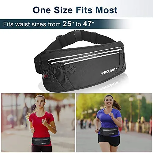 PACEARTH Fanny Pack Waist Bag with RFID Block - Theft Protection Water Resistant Hip Bum Bag with Adjustable Strap Earphone Hole for Men Women Outdoors Workout Traveling Jogging Running Hiking Cycling