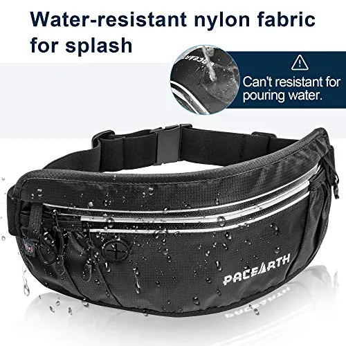 PACEARTH Fanny Pack Waist Bag with RFID Block - Theft Protection Water Resistant Hip Bum Bag with Adjustable Strap Earphone Hole for Men Women Outdoors Workout Traveling Jogging Running Hiking Cycling
