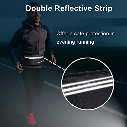 PACEARTH Fanny Pack Waist Bag with RFID Block - Theft Protection Water Resistant Hip Bum Bag with Adjustable Strap Earphone Hole for Men Women Outdoors Workout Traveling Jogging Running Hiking Cycling
