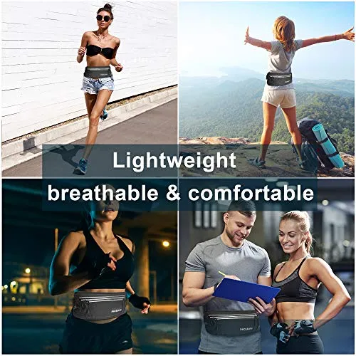 PACEARTH Fanny Pack Waist Bag with RFID Block - Theft Protection Water Resistant Hip Bum Bag with Adjustable Strap Earphone Hole for Men Women Outdoors Workout Traveling Jogging Running Hiking Cycling