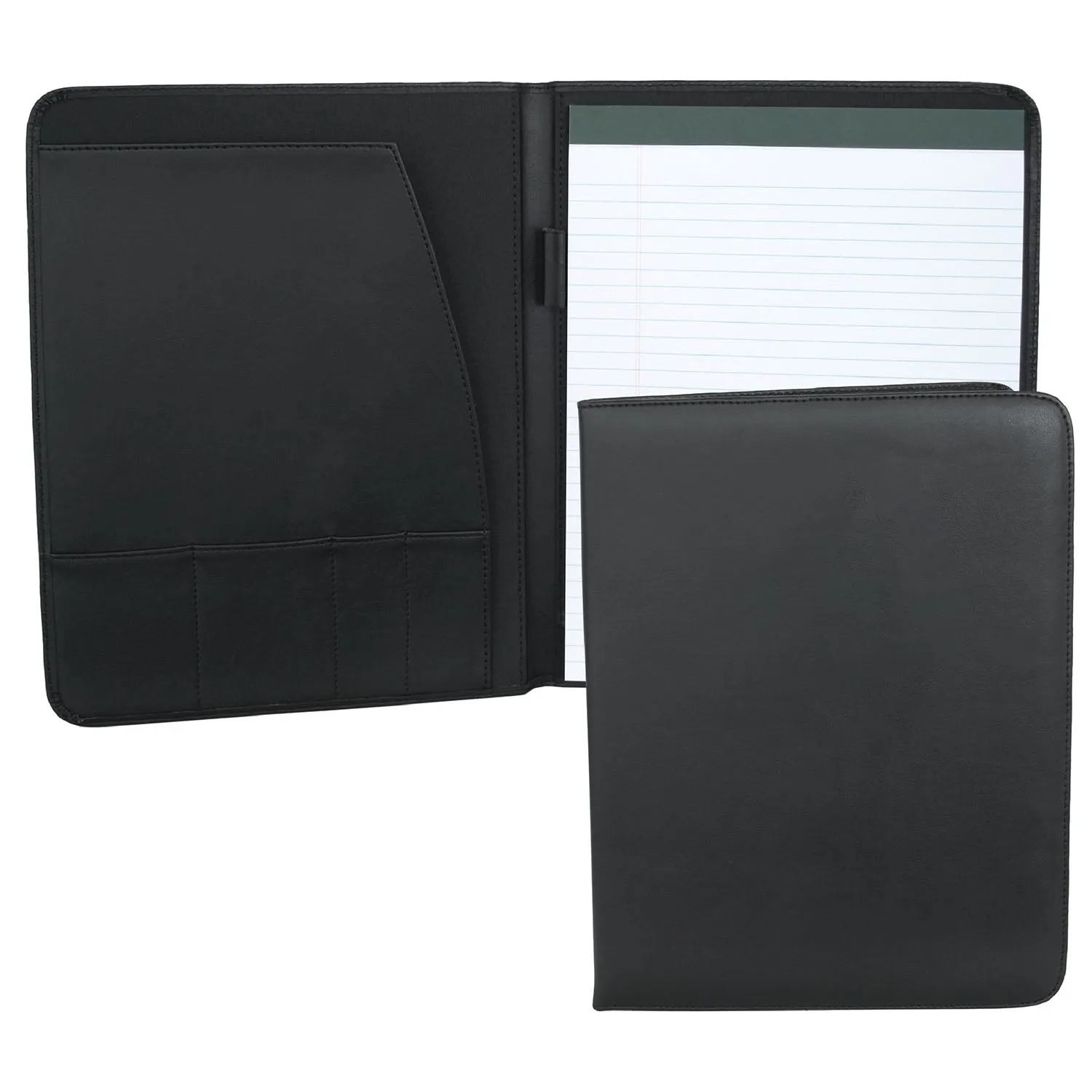 Padfolio - Black Simulated Leather