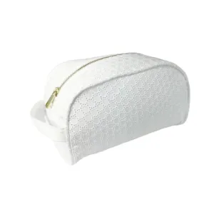 Personalized Eyelet White Traveler Pouch