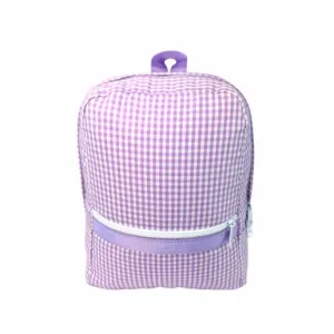 Personalized Gingham Lilac Small Backpack