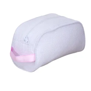 Personalized Seersucker Baby Pink Traveler Pouch