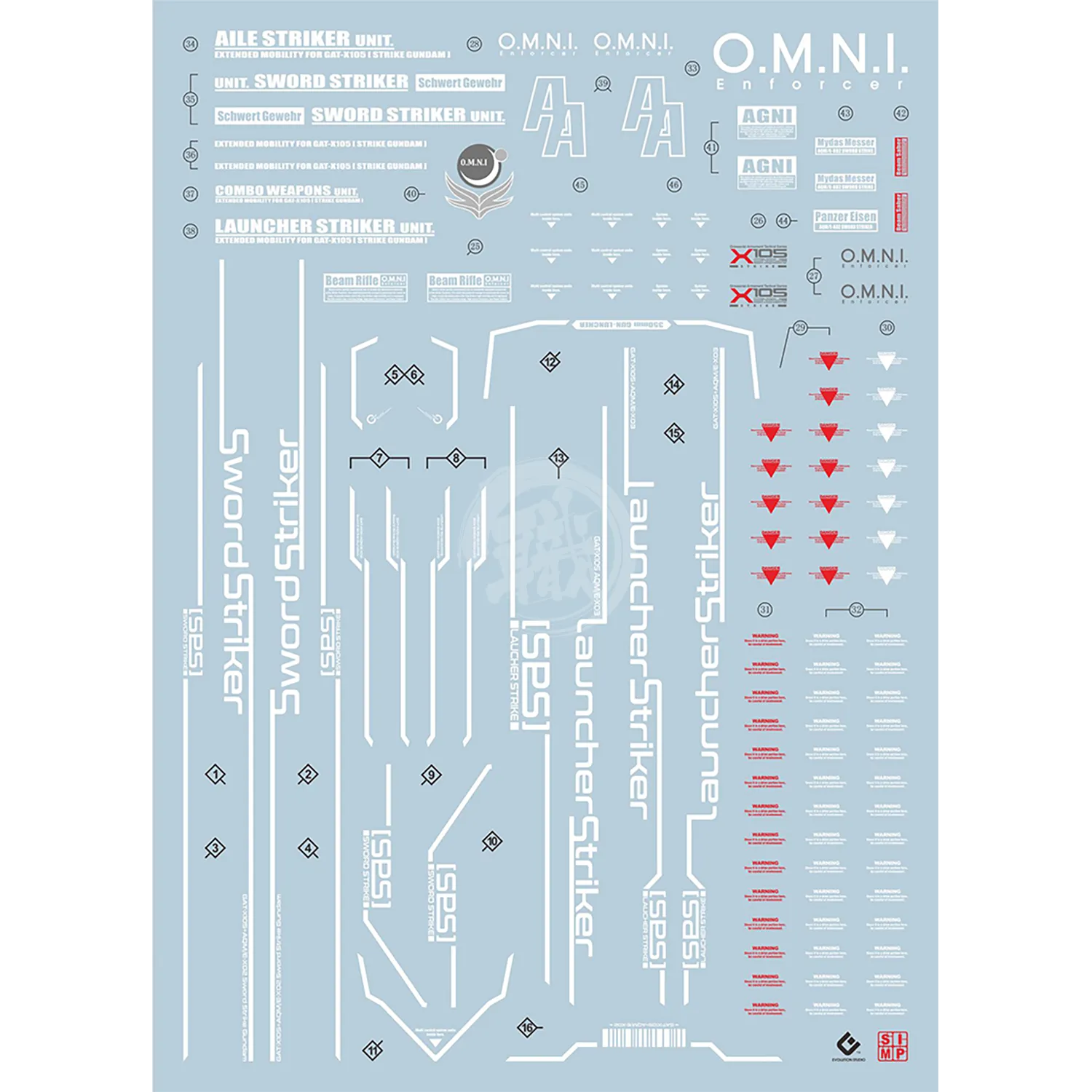 PG Perfect Strike Gundam Waterslide Decals [UV]