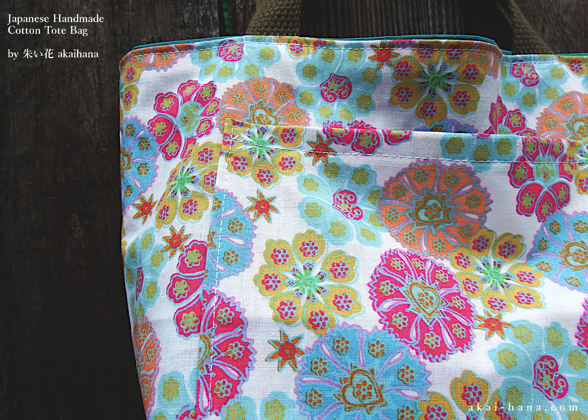Reversible Japanese Handcrafted Small Tote, Candy Flower ⦿tbsm0002