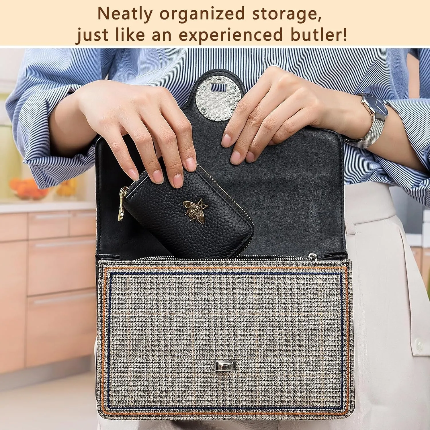 RFID Blocking Credit Card Holder for Women, Small Leather Zipper Wallet