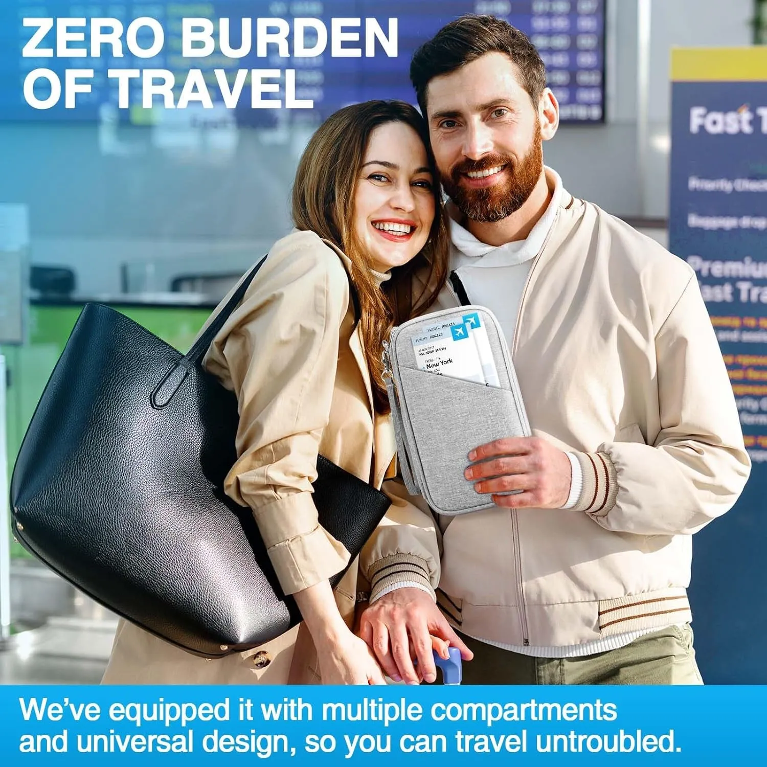 Rfid Blocking Waterproof Passport Wallet for Family