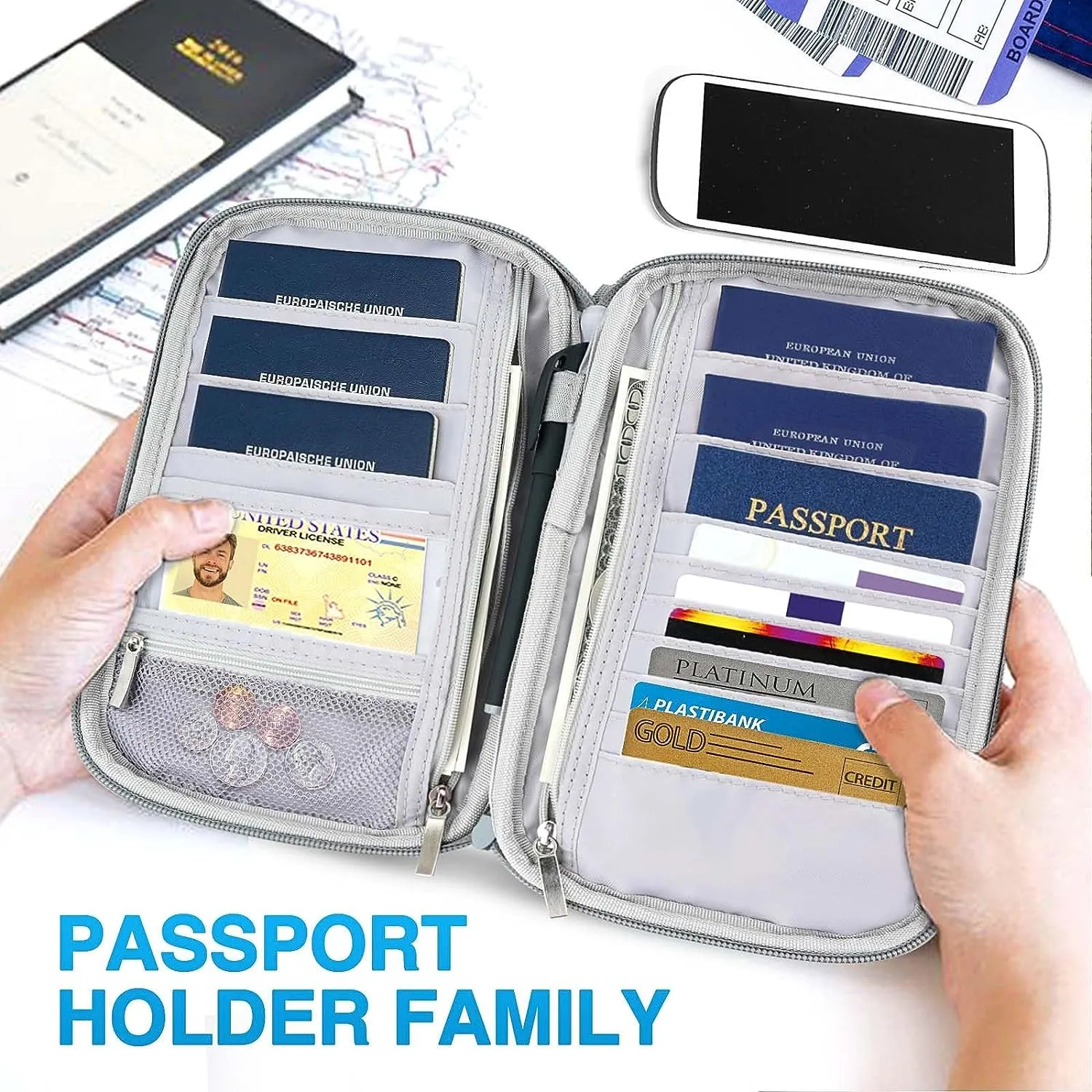 Rfid Blocking Waterproof Passport Wallet for Family