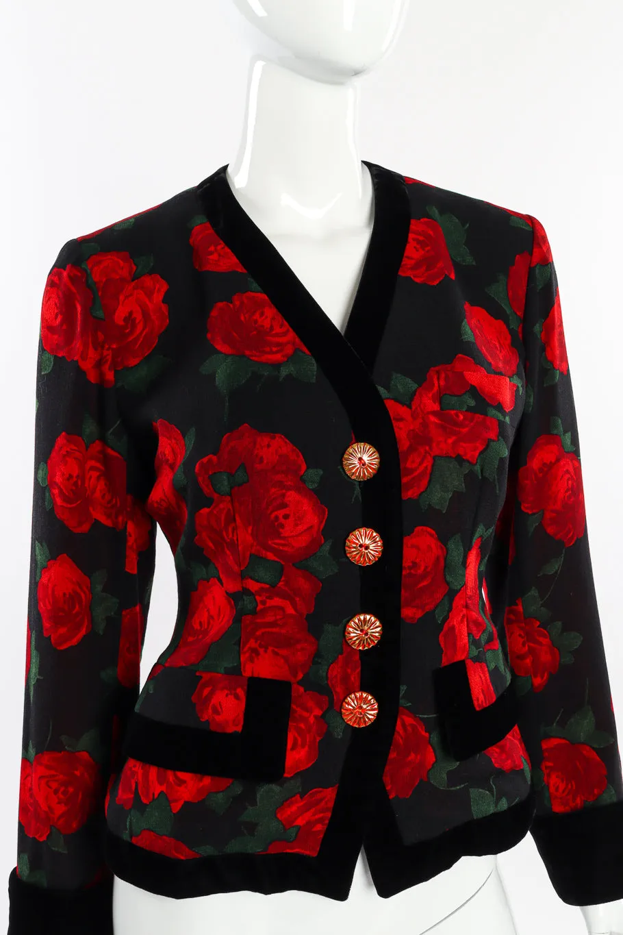 Rose Velvet Trim Jacket