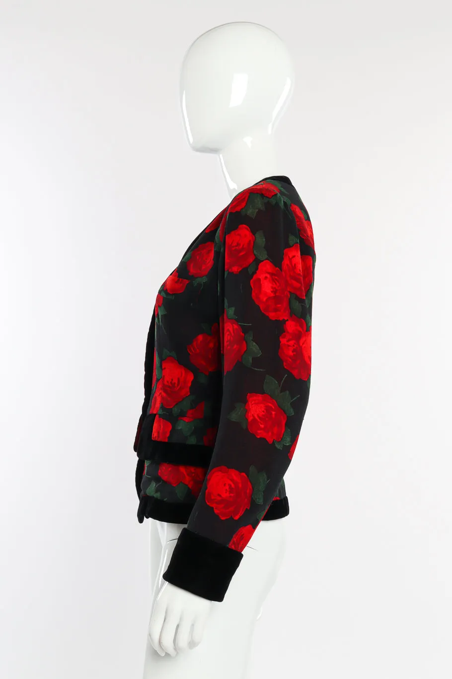 Rose Velvet Trim Jacket