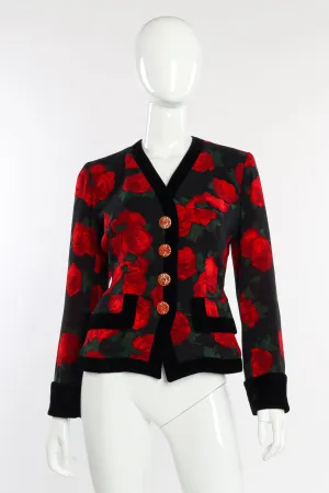 Rose Velvet Trim Jacket