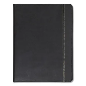 Samsill® Slimline Padfolio, Leather-Look/faux Reptile Trim, Writing Pad, Black