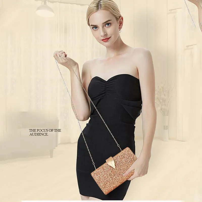Sequin Evening Bags Glitter Leaf Decoration Clutches