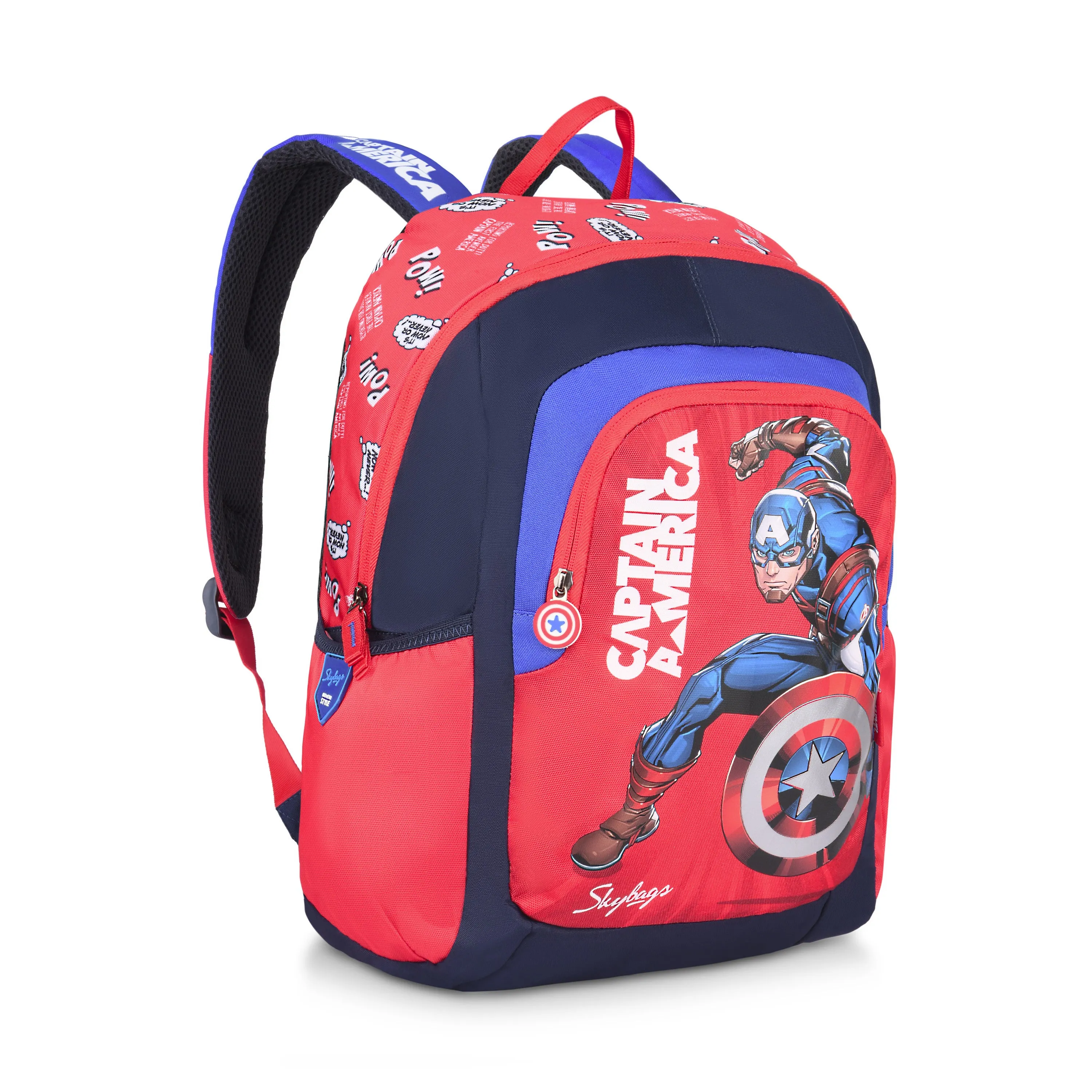 Skybags Captain America Champ  02 School Backpack Red And Blue